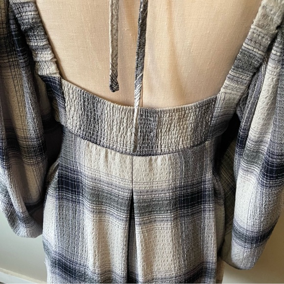 URBAN OUTFITTERS UO Lachlan Flannel Smocked Mini Dress - Picture 7 of 13